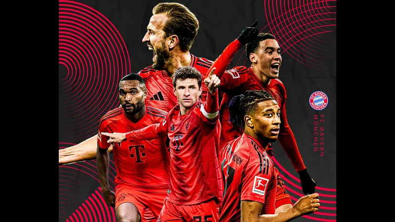 Cầu thủ Bayern Munich đang tung cú sút mạnh vào khung thành của Augsburg.